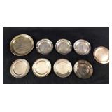 Nine Asst Vintage Silverplated Small Plates