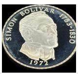 1972 Panama 20 Balboa Sterling Silver Proof Coin
