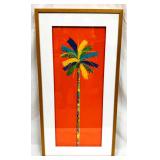 Signed & Framed Pastel 'Palm La Red' By Ellen Mars