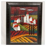 Original A. Khomsky Oil on Canvas Vibrant Tuscan L