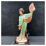 La Verona Fan Dancer Figurine Girl Geisha Cherry B