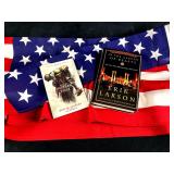 Polyester American Flag and (2) WWII Books