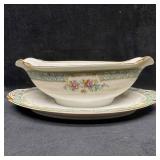Monarch China Rosaline Gravy Boat Attached Underpl