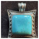 Sterling Silver Turquoise Triangle Dot Style Patte