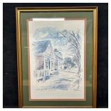 Framed Architectural Street Scene Print Williamsbu