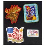 Three Large Boy Scout jamboree Badges And ID Card