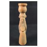 Vintage Handcarved Stone Candlestick Woman With Ba