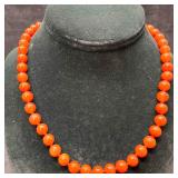 Sterling Silver Carnelian Beaded Necklace B56