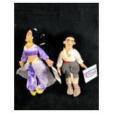 Set of (2) Disney Plush Bean Bag Dolls Jasmine and