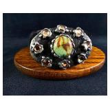 Mikal Winn "Midnight" Belt Buckle w/ Green Onyx