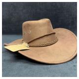 Classic Rolled Western Cowboy Hat Coffee Brown