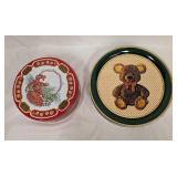 2 Vintage Teddy Bear Round Tins