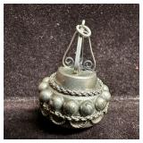 Faceted Blue Glass Setting Ornate Silver Charm R99