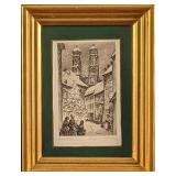 Original Framed Vintage Grossmï¿½nster Etching