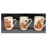 3 Norman Rockwell Museum Porcelain Cups A