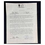 Bob Boone Signed American Airlines Golf Letter