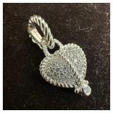Judith Ripka Sterling Silver 925 CZ Enhancer Heart