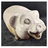 Vintage Concrete Weathered Piggy Garden Statue