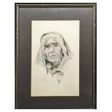 Framed S&N Linda Picken Old Woman Print