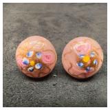 Murano Venetian Art Glass Lamp Work Pink Floral Co