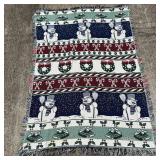 1996 Christmas Holiday Woven Throw Blanket with Sn