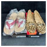 Vionic Womenï¿½s Shoes Lot Two Pairs Red Thong Sanda