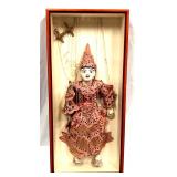 Vintage Thai Marionette String Puppet Shadow Box