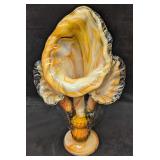 Hand Blown 18" Glass Lilies Sculpture