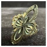 14K Yellow Gold Art Deco Design Style Size 9