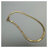 14K Gold Flat Herringbone Style Chain Bracelet JN