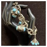 Italy Etruscan Revival Style 800 Silver Charm Brac