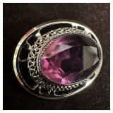 Danecraft Sterling Silver Faceted Amethyst Art Dec