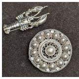 Vintage Danecraft Sterling Silver Lobster And Silv