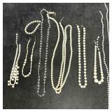 Costume Jewelry Beaded and Faux Pearl Necklace Col
