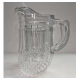 Vintage 9" Diamond Pattern Glass Pitcher