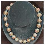 Vintage Italian Murano Blue And Gold Art Glass Bea