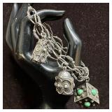 Etruscan Revival Style Bracelet 800 Silver Five Ch