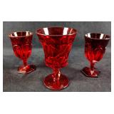 Vintage Fostoria Ruby Wine And Ice Tea Glasses