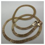 EG 14K Italy Flat Woven Mesh Style Gold Necklace