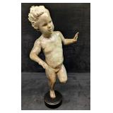 Myra Weisgold Bronze 27" Dancing Nude Girl Statue