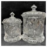 Lead Crystal Glass Lidded Canister Barrel Biscuit