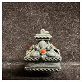 Carnelian and Red Coral Fob Filigree Locket Charm