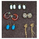 6 Pairs Of Norman Miller Joan Rivers Unmarked Earr