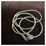 Aurafin 14K White Gold Silver Necklace Snake Chain