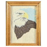 Framed Framed Bald Eagle Cross Stitch