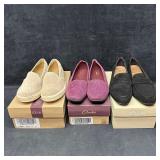 Lot of Three Clarks Womenï¿½s Shoes 9.5M Purple Blac