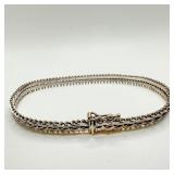 14k White Gold Wheat Link Bracelet
