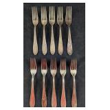 10 Retired Vintage BMF Silverplate Forks