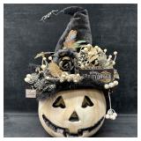 Karen Didion Lighted Fiber Optic White Pumpkin wit