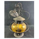 Vintage Amber Globe Lamp